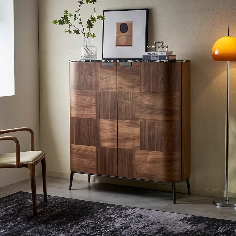 

Japanese-style living room light luxury solid wood wine cabinet simple modern storage cabinet