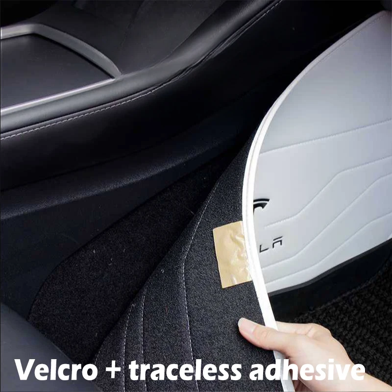 Ticify For tesla model y 2024 accessories interior decoration ptotect pad model 3Highland White Leather mat 2pc Cockpit 2 side