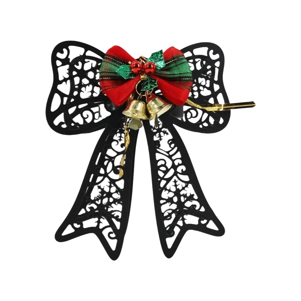 Deer Elk Christmas Candle Holder Bell Snowflake Xmas Desk Decoration Hollowed-out Bow Christmas Ornaments Dining Table