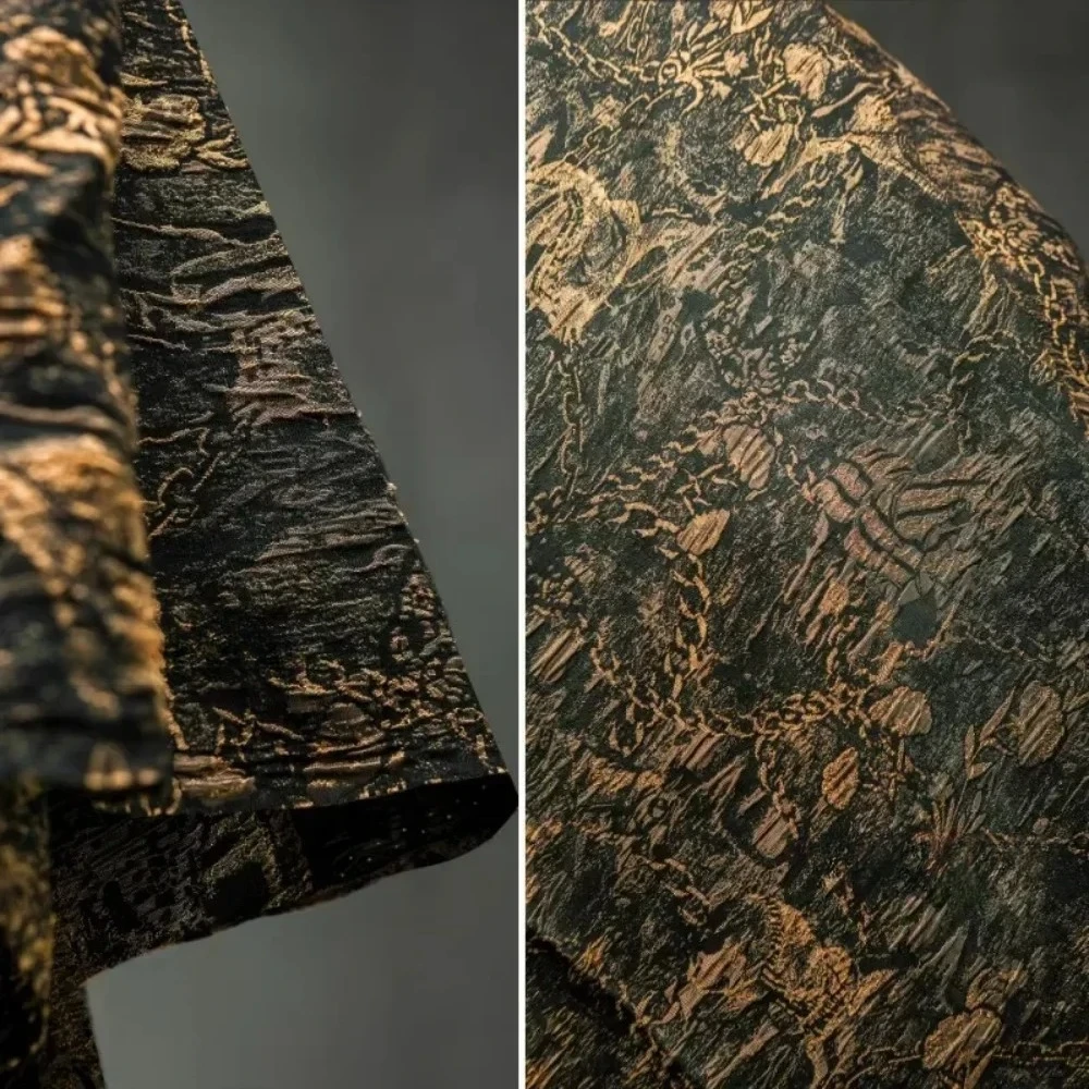 

Brown Jacquard Fabric Creative Jacket Bag Clothing Designer Cloth Apparel Sewing By Meters Diy Polyester Cotton Rayon Material