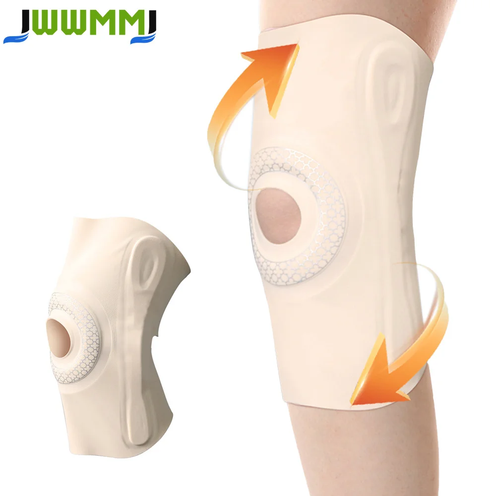 1 Stück Dünne Kniebandagen, Kompressions-Kniebandagen mit Patella-Gelkissen & Seitenstabilisatoren, Kniestütze für Männer und Frauen