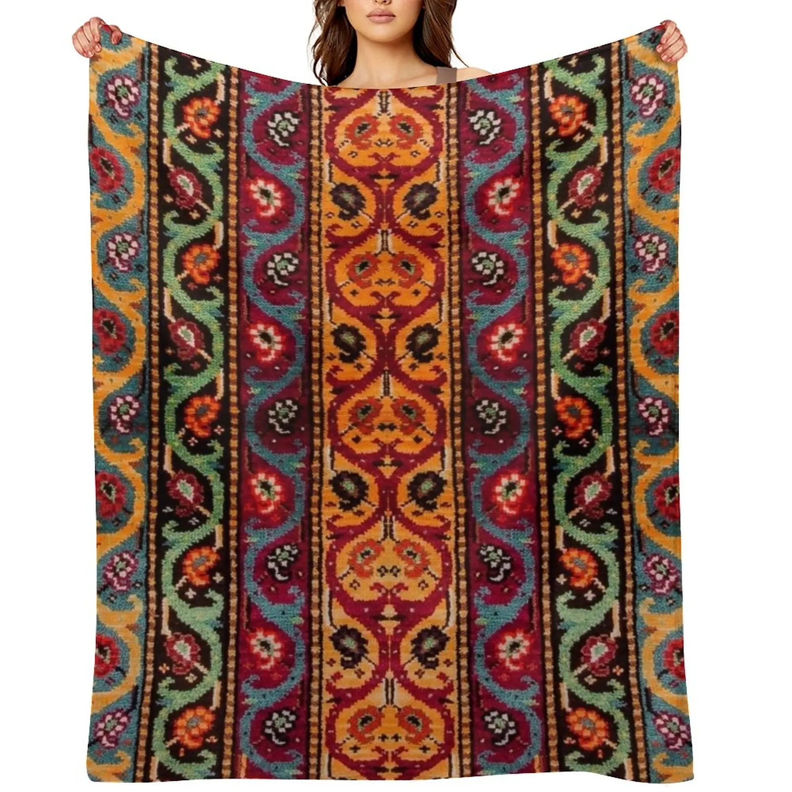 

Multicolor Bohemian Artwork Design Throw Blanket Soft Sofa Quilt blankets and throws Soft Plush Plaid Blankets