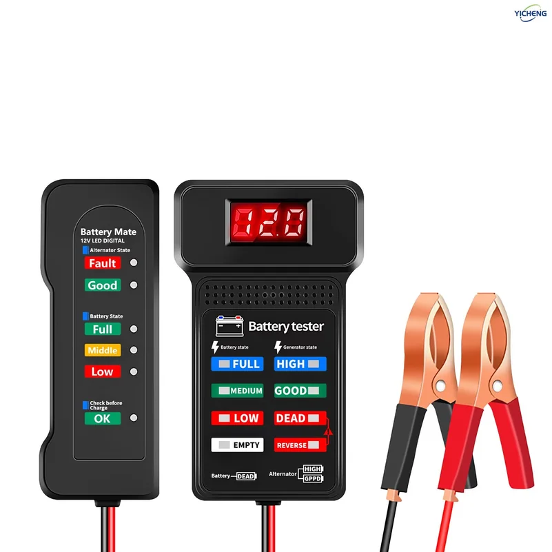 YICHENG 12V Car Battery Tester and Alternator Tester, Automotive LoadTester Indicator, 12 Volt Auto Check for Automobile