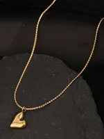 1pc 18K Gold-Tone Minimalist Stainless Steel Curved Heart Pendant Necklace, Fashionable Versatile , Suitable For Women's Daily - Image 6