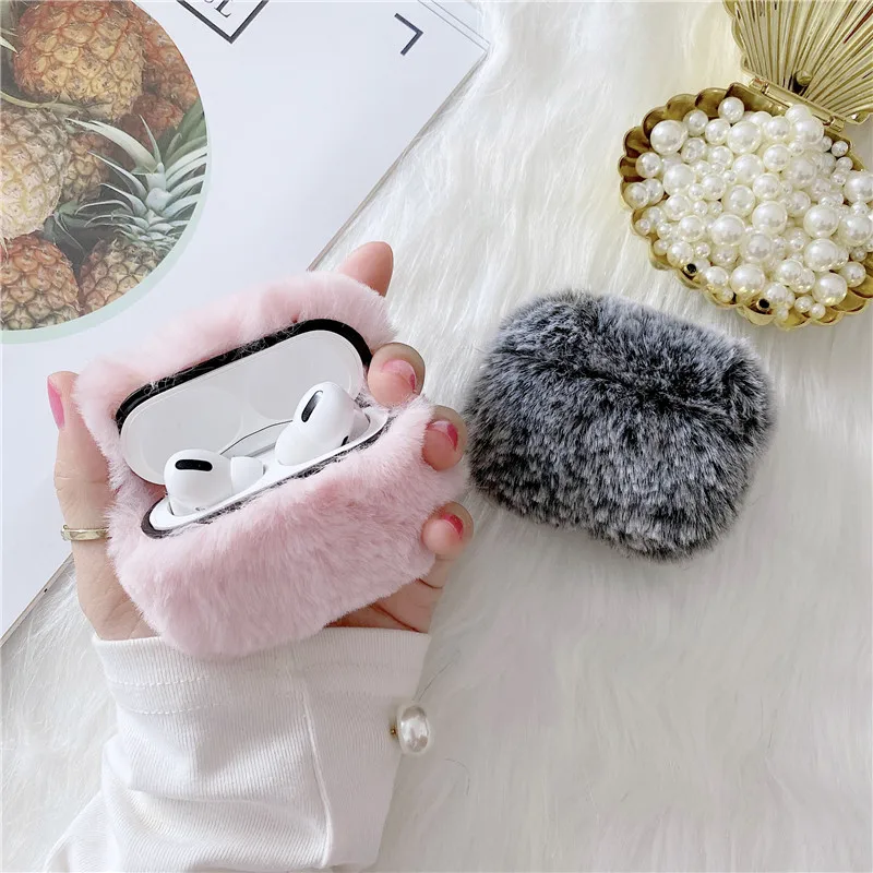 For Apple Airpods Pro Bluetooth Wireless Earphone Protective Cover For Air Pods 2 1 3D Cute Plush Fur Accessories Headphone Case