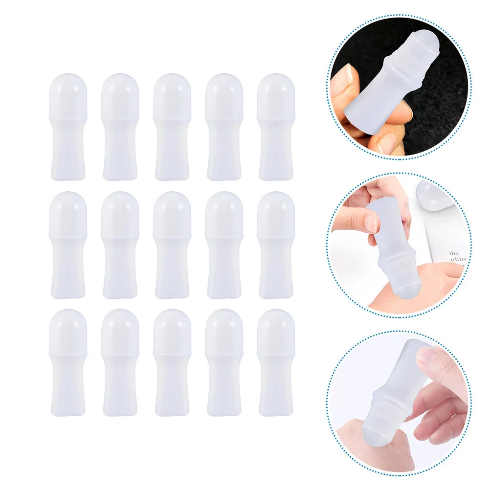 

15 Pcs Cuticle Oil Bottle Roller Deodorizer Ball Bottles Essential Packaging White Travel