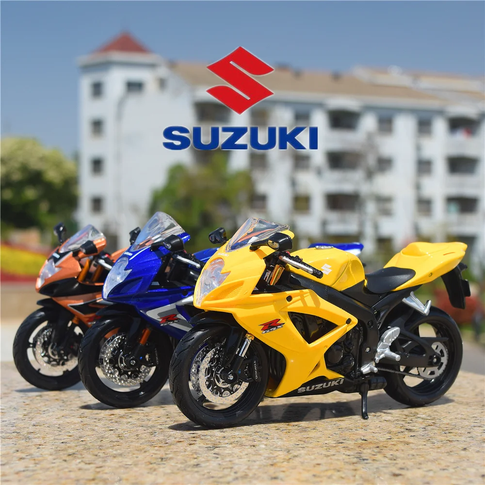 Maisto 1:12 Suzuki GSX-R600-子供用オートバイ,レーシングモデル,モデリング,金属,スポーツ,シティ,モーターサイクルモデル,ギフト