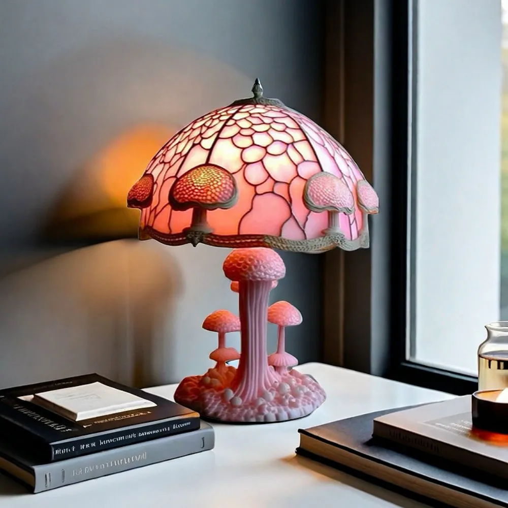 LED Night Light Glowing Mushroom Series Home Decoration Resin Figurine Artistic Sculpture for Living Room Bedroom  Home Ornament