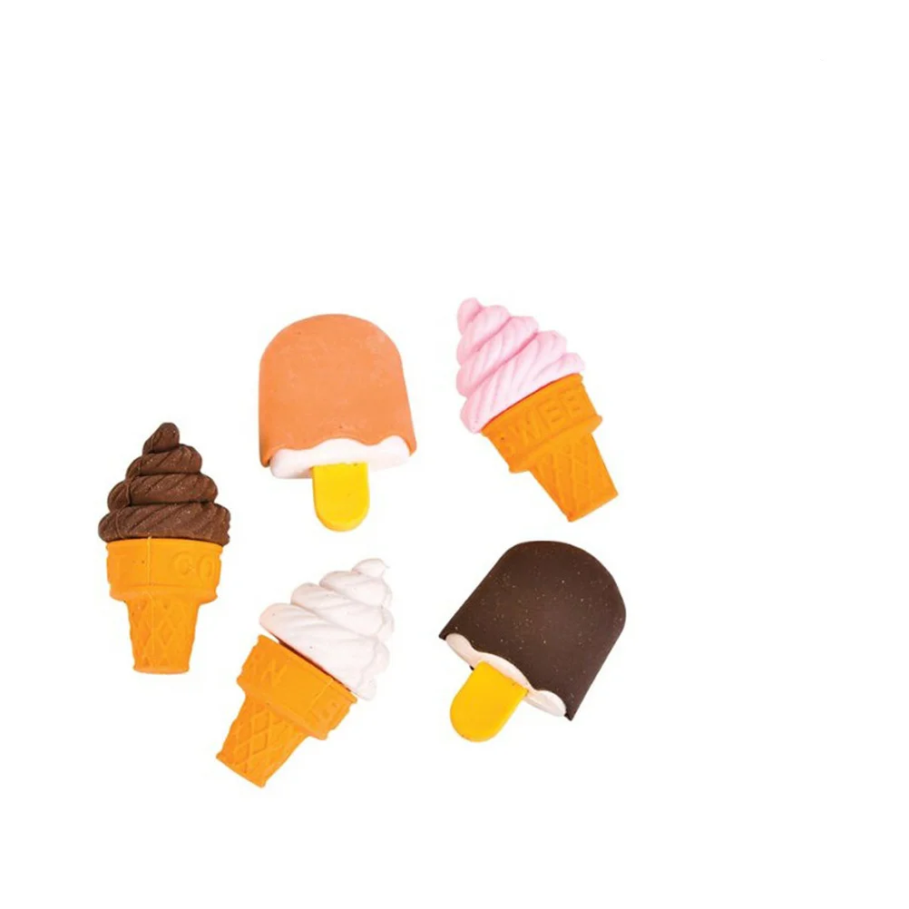 50pcs Adorable Ice Cream Cone & Treat Popsicle Erasers Stationery for Kids Students (Random Colors)