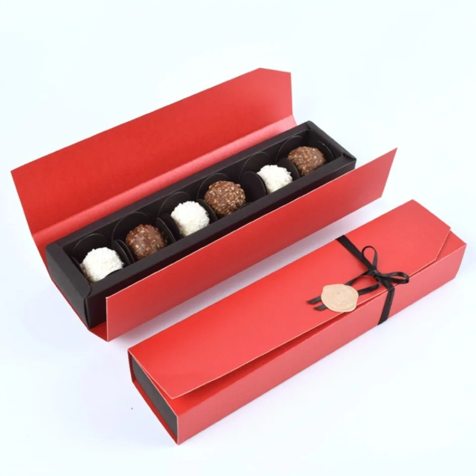 10/20/30PCS Rechteckiges Perlglanzpapier Rot Valentinstag Schokoladenpapier Box Großhandel Lange Streifen Falten Süßigkeiten Geschenkpapier – Detail 1