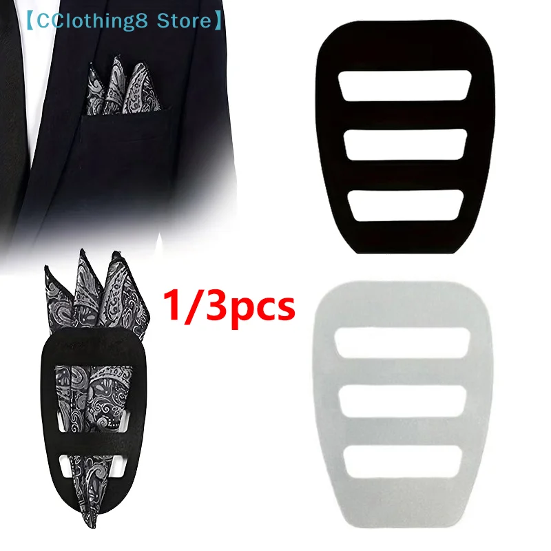 1/3pcs Pocket Square Holders Pre-Folded Organizers Suit Handkerchief Clips Suitable For Suits Parties, Business Event【AliS8】