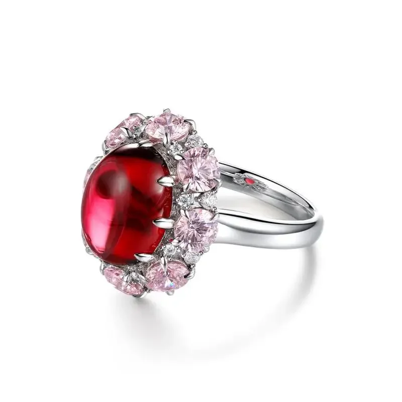 Pirmiana Hot Sale 7.12ct Lab Grown Ruby  Ring S925 Silver Engagementring Women