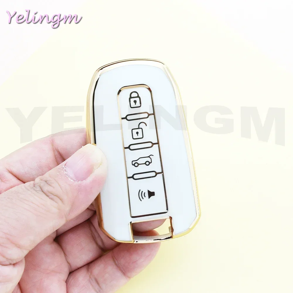 3-4-Tasten TPU Smart Schlüsselhülle für Ssangyong Actyon, Kyron, Rodius, Tivolan, Ssangyong Korando C, Rexton W – Autoschlüsselgehäuse und Schlüsselanhänger