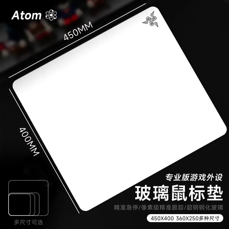 Solid Color FOR ROG Glass Mouse Pad HD Custom Tempered Upgrade Smooth FPS Esports Office Mouse Mat Desktop Computer Desk Pad