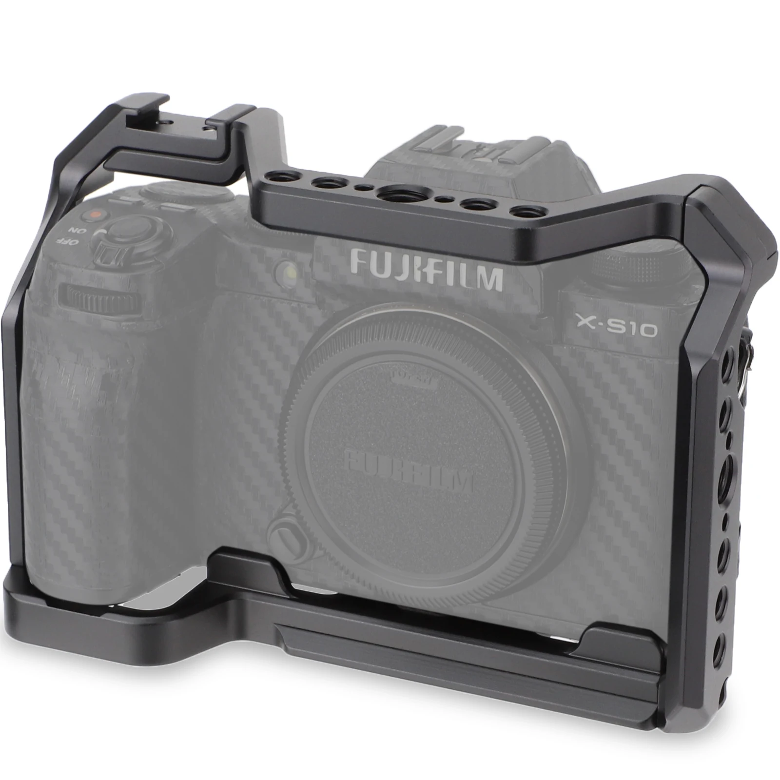 قفص كامل لكاميرا LEFTFOTO لـ FUJIFILM X-S10، ملحقات تصوير دعامة إضاءة للميكروفون، مع حذاء بارد