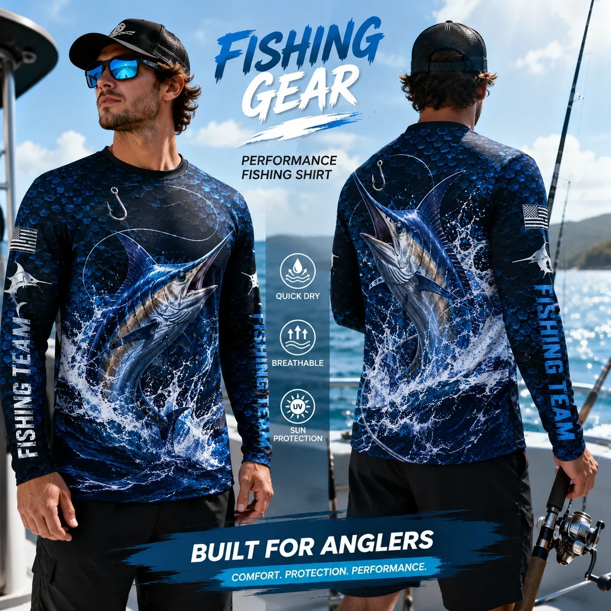 2026 Trout Fishing Long‑Sleeve Shirt for Men, 3D Fish Print Quick Dry Comfortable Soft Breathable Outdoor Angling Fishing Jersey