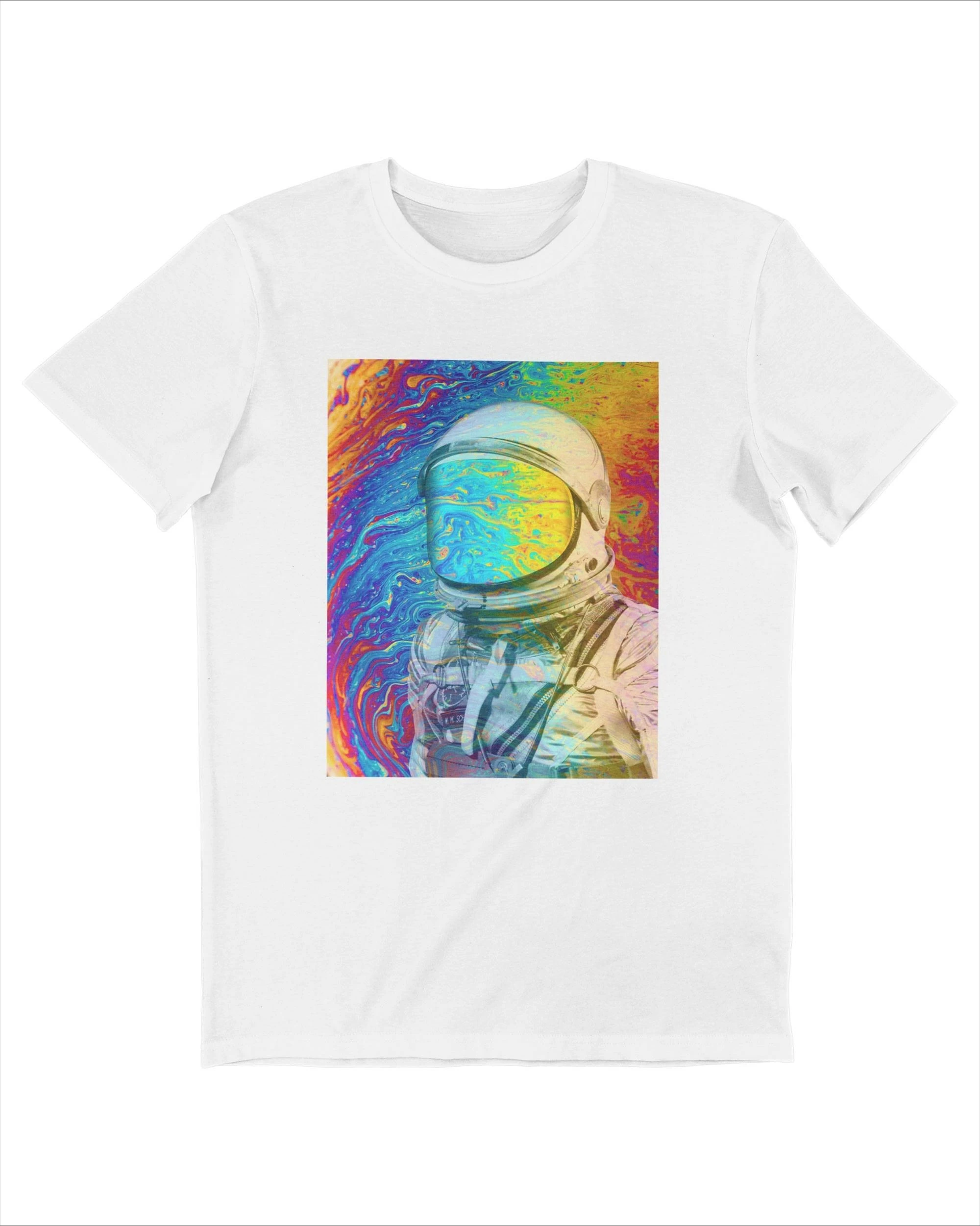 

Acid Cosmonaut Tendance Astronaute Graphic Printing Summer Luxury Brand Cotton Men's and Women's T-Shirts Short Sleeves