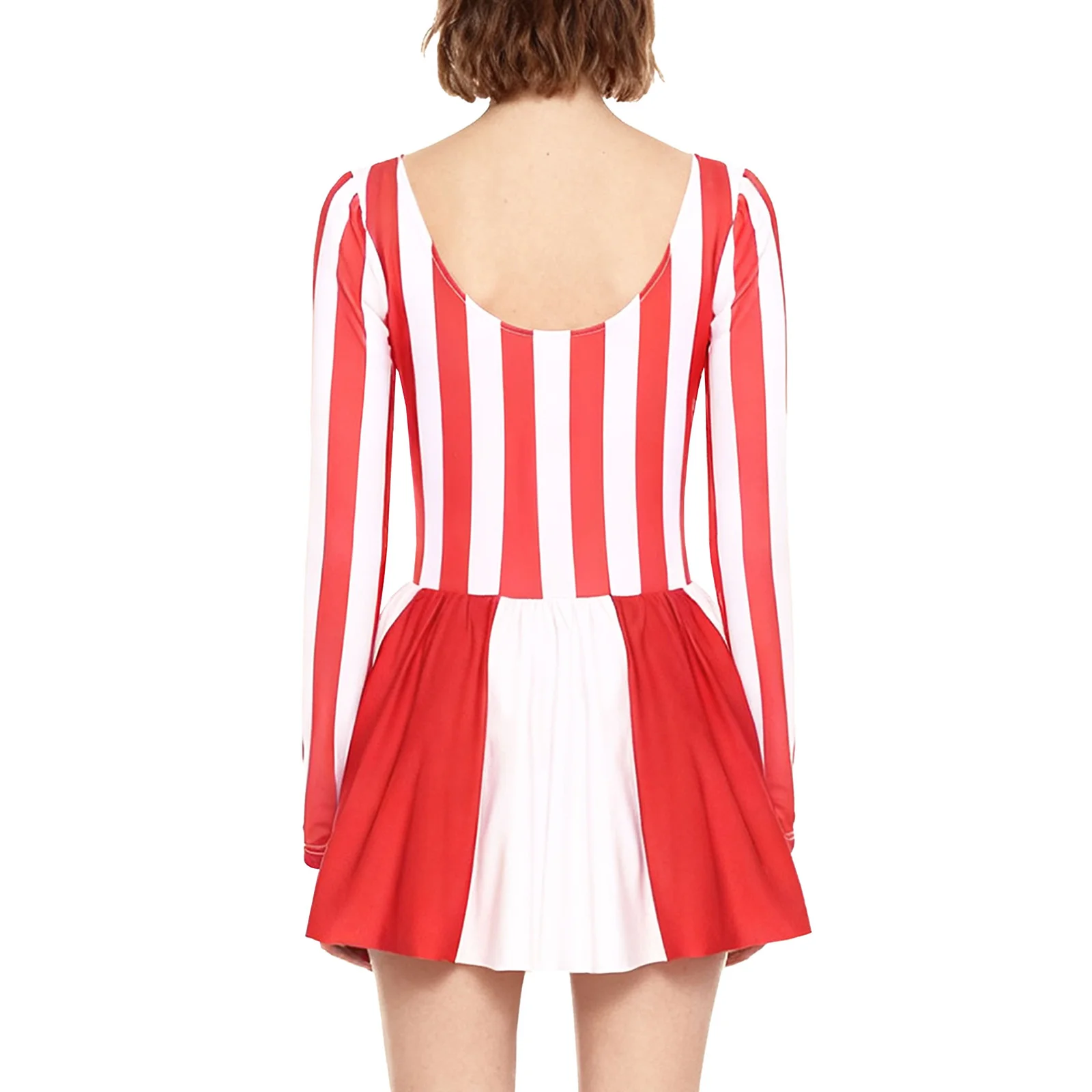 Women Christmas Party Fashion Sequin Red White Striped Tutu Dress for Christmas Candy Cane Holiday Festival Carnival Party Wear