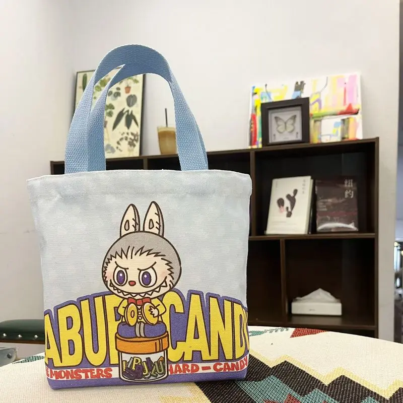 2024 New Canvas Canvas Bag Labubu Small Bag New Canvas Bag Portable And Cute Handbag Compact And Can Be Given As A Gift To Girls