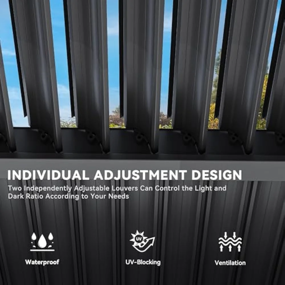 Luxury Modern Automatic Aluminum Louvered Pergola Bioclimatic Awning Outdoor Gazebo Shade Terrace Roof for Garden Patio