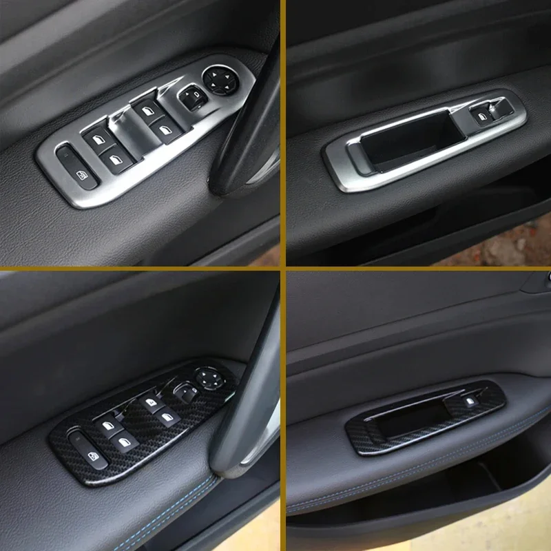 Dla Peugeot 308 ABS Osłona przełącznika szyby Podnośnik szyby Przycisk Panel Dekoracja Naklejka Akcesoria samochodowe