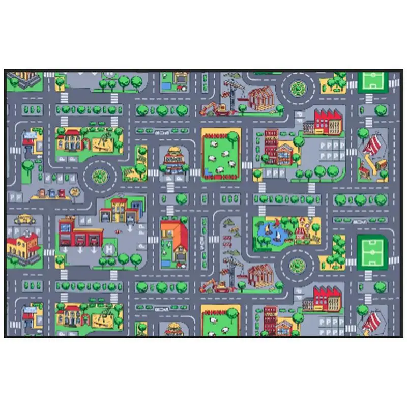 Kids Rug Carpet Children's Crawling Carpet City Traffic Scene Map Toy Blanket Road Track Parking Lot Floor Mat For Living Room