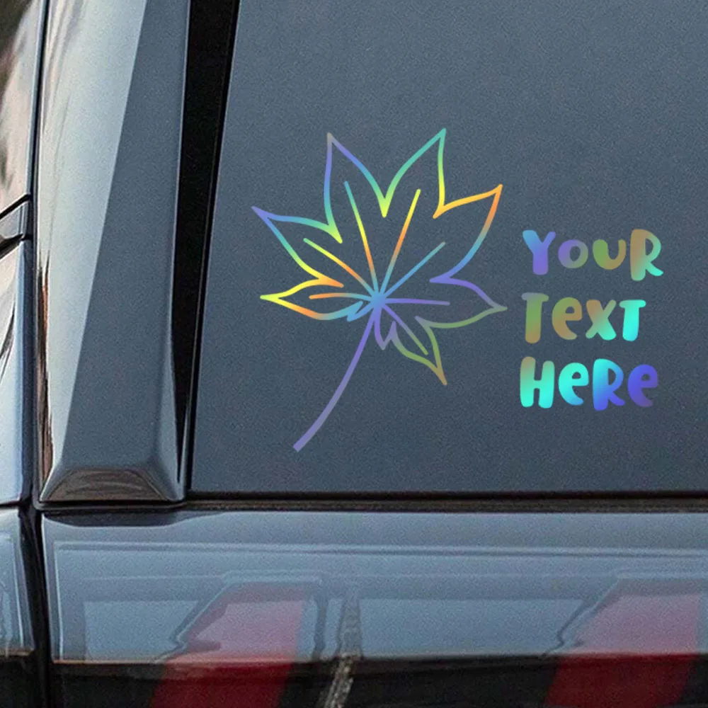 1pc Creative Maple leaf Custom Text Car Stickers Stickers Car Vinyl Sticker Auto Laptop Car Door And Stickers Hood