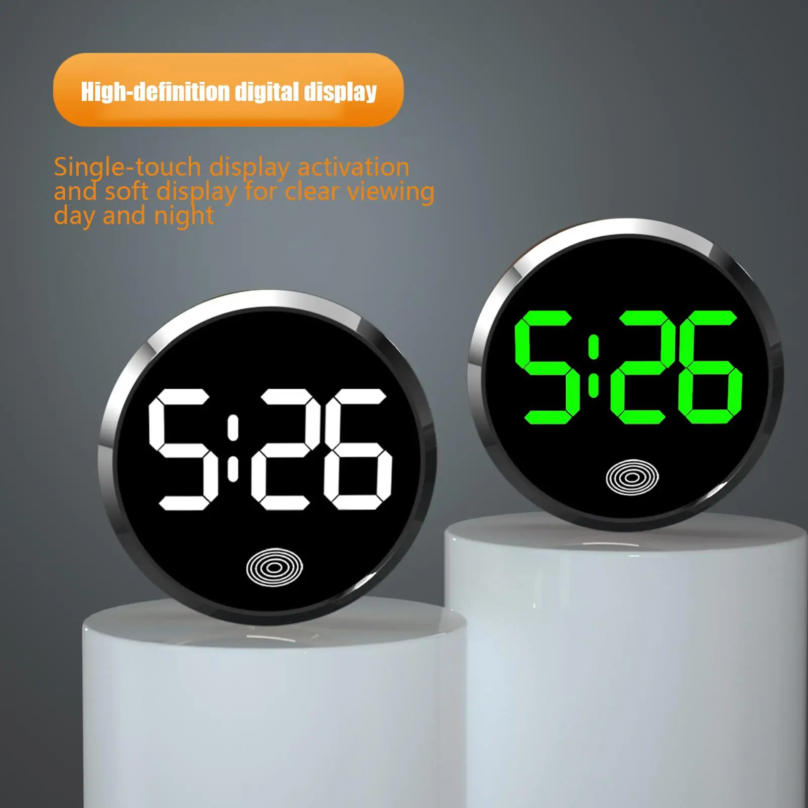Car Clocks for Dash Touch-Control Digital Small Clock Light Watch with LED Display for Fridge RV Classroom Travel Vehicle
