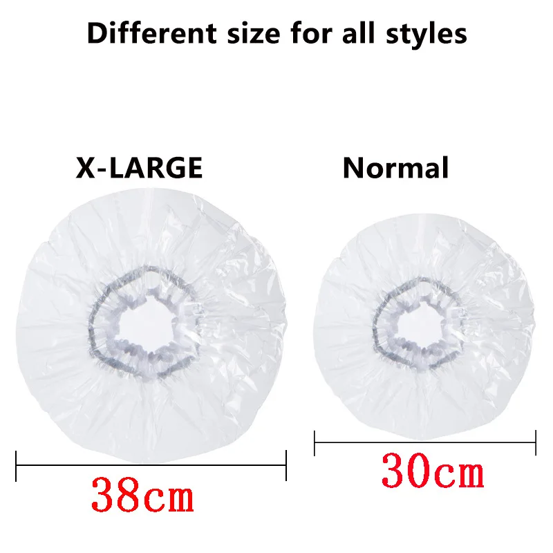 Oversized Large Transparent Shower Cap Reusable Waterproof Oil Baking Bathing Hat for Women Men Thick Long Braids Hair