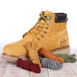 2024 New Round Boot Shoelaces Striped Sneakers Shoe Laces Boots Laces Shoes Strings Outdoor Walking Hiking Shoelace 1Pair