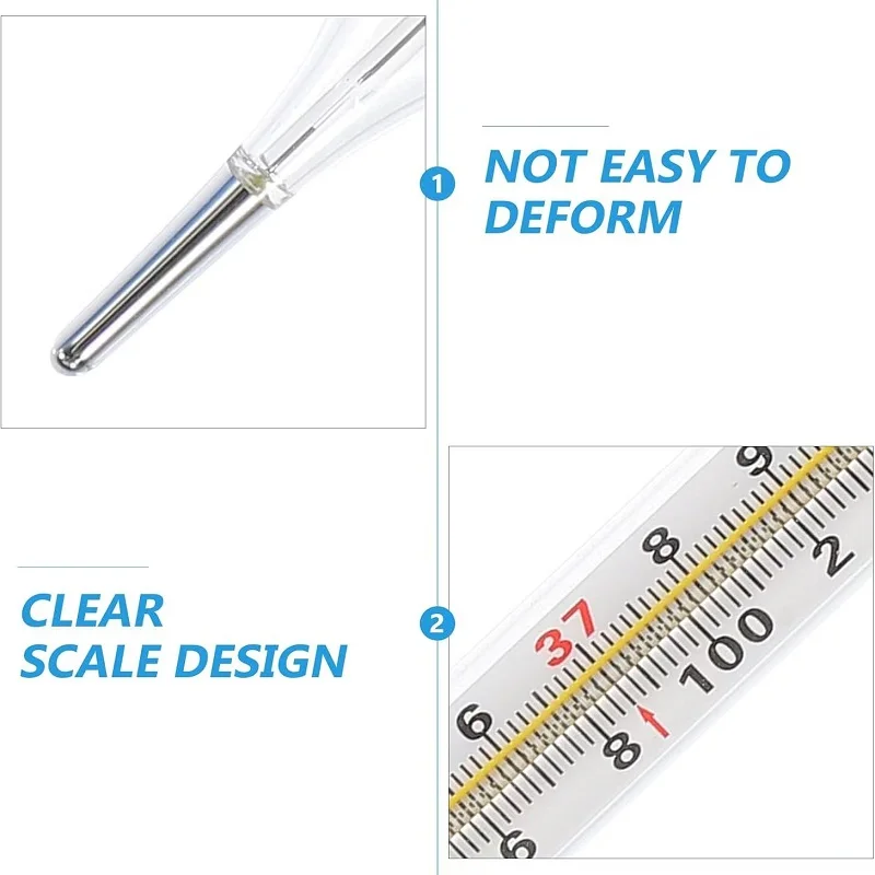 Household Dual Scale Classic Traditional Clinical Glass Thermometer Celsius Accuracy Easy Read Body Temperature Large Screen