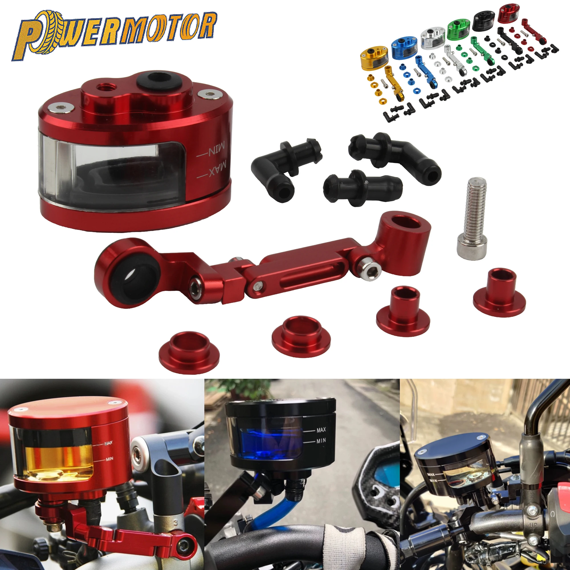 

Universal Motorcycle Brake Cluid oil Reservoir Cup Support Bracket CNC Aluminum For Honda Yamaha Suzuki Kawasaki Modified Parts
