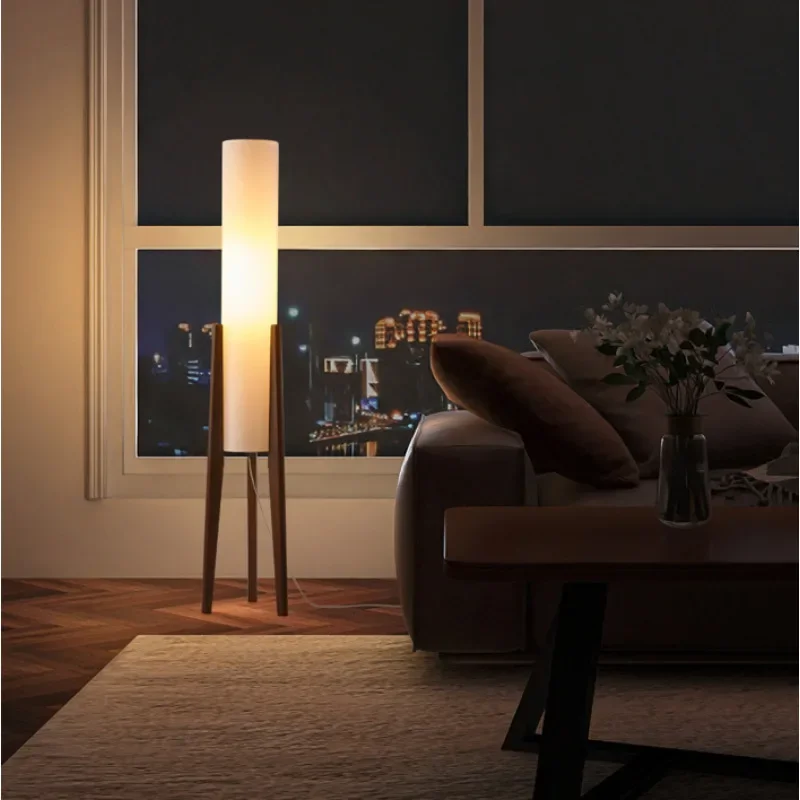 Wood E27 Led Floor Lamps for Living Room Bedroom Bedside Lamp Ambient Light Sofa Side Remote Control Dim Reading Lights