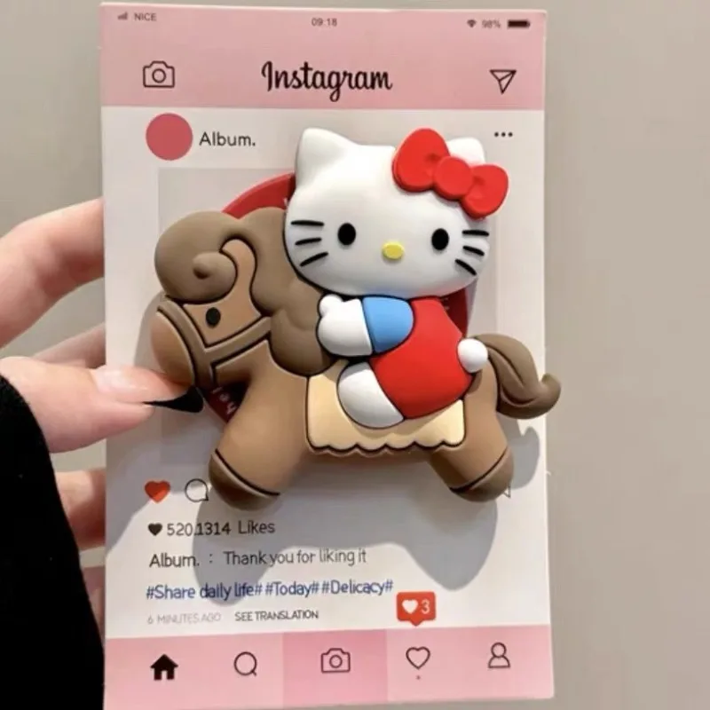 Kawaii hello kitty suporte magnético bonito dos desenhos animados brinquedo telescópico airbag suporte preguiçoso acessórios de mesa presente do estudante atacado