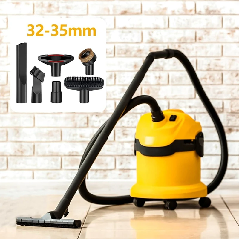 مجموعة فوهة المكنسة الكهربائية للمكنسة الكهربائية 32-35 مم، فرشاة مرفقة للمكنسة الكهربائية العالمية مع فرشاة أثاث فوهة الشقوق