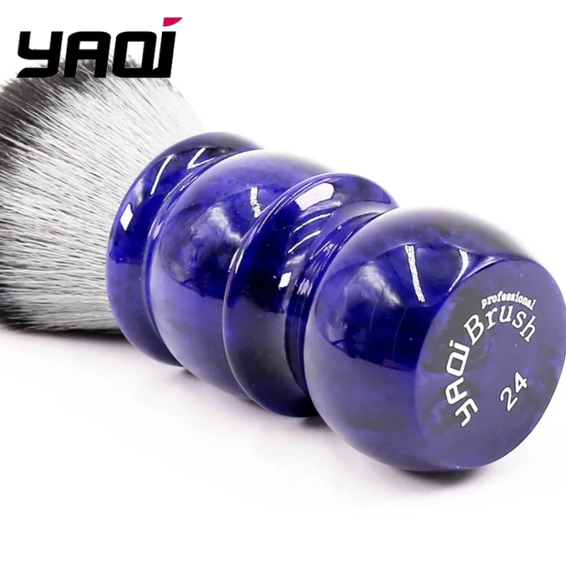 Yaqi 24mm Men's Synthetic Barber Shave Brush Timber Wolf Color Synthetic Bristle