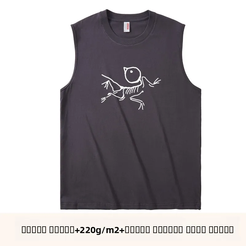 

Fun Skeleton Chien Print Cotton T-irt Svel Sweatirt Loose Fit Summer Casual Wear for Young Men China Made