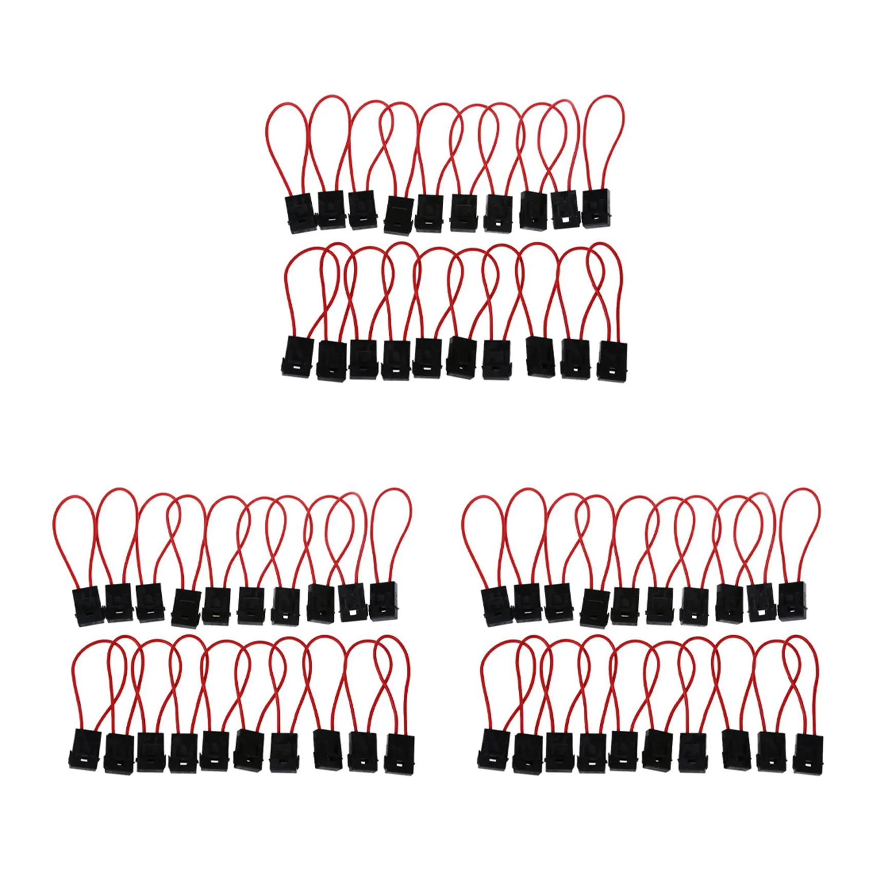 Y42A-30A Wire In-Line Fuse Holder Block Black Red For Car Boat Truck 60Pcs