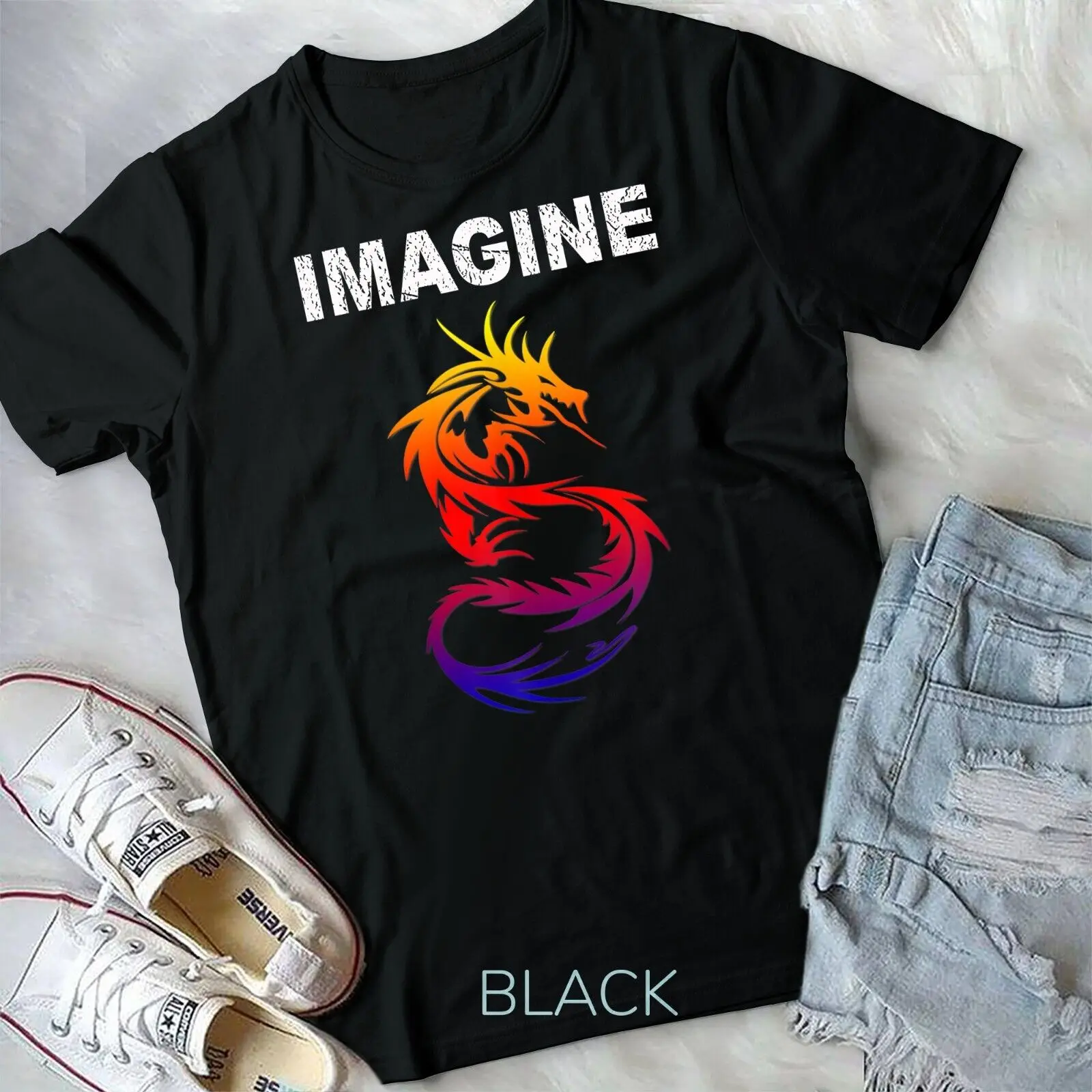 

IMAGINE Fantasy Dragon Style t-shirt Great For Gift Unisex T-shirt