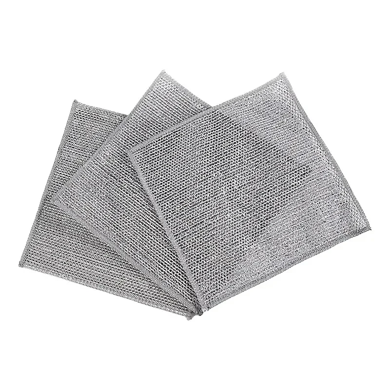 1 Pc Steel Wire Dishcloth Non-stick Oil Wipes Kitchen Pans Dishes Coffee Stains Cleaning Dishcloths