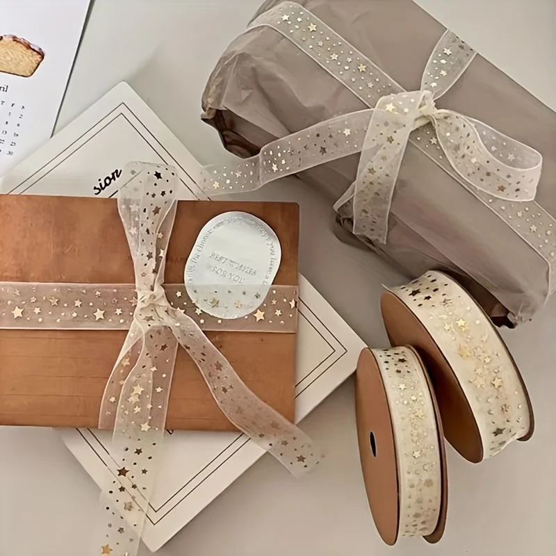 

Лента со звездой из золотой фольги - золотые звезды с покрытием для поделок своими руками, декоративная переплет и изысканная подарочная упаковка, лента для горячего тиснения