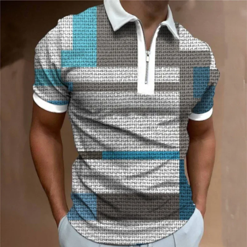 Polo deportivo de punto para hombre, 3d Camiseta de manga corta con estampado, ropa de alta calidad, novedad de verano, 2024