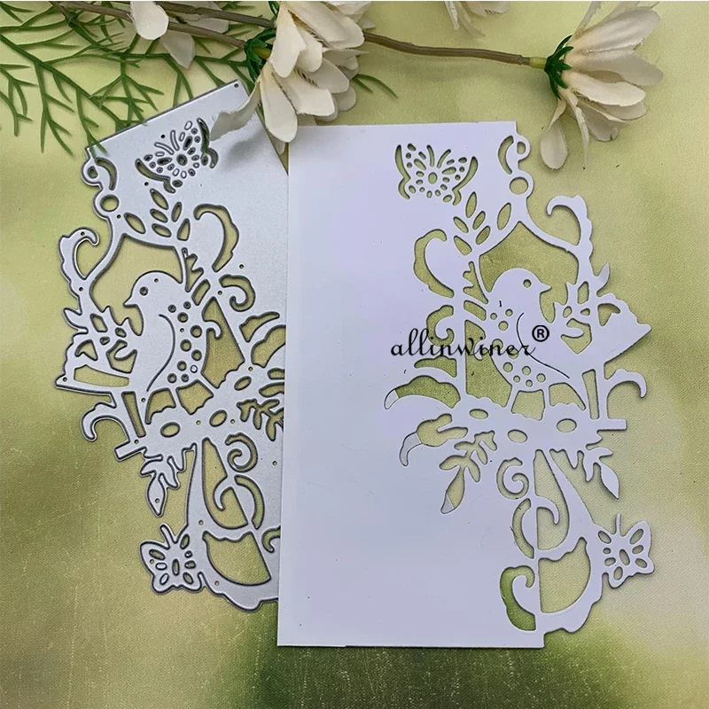 قوالب القطع المعدنية بحافة الطيور لألبوم القصاصات بنفسك، بطاقات ورقية، مشغولات زخرفية مزخرفة، قطع قوالب مزخرفة