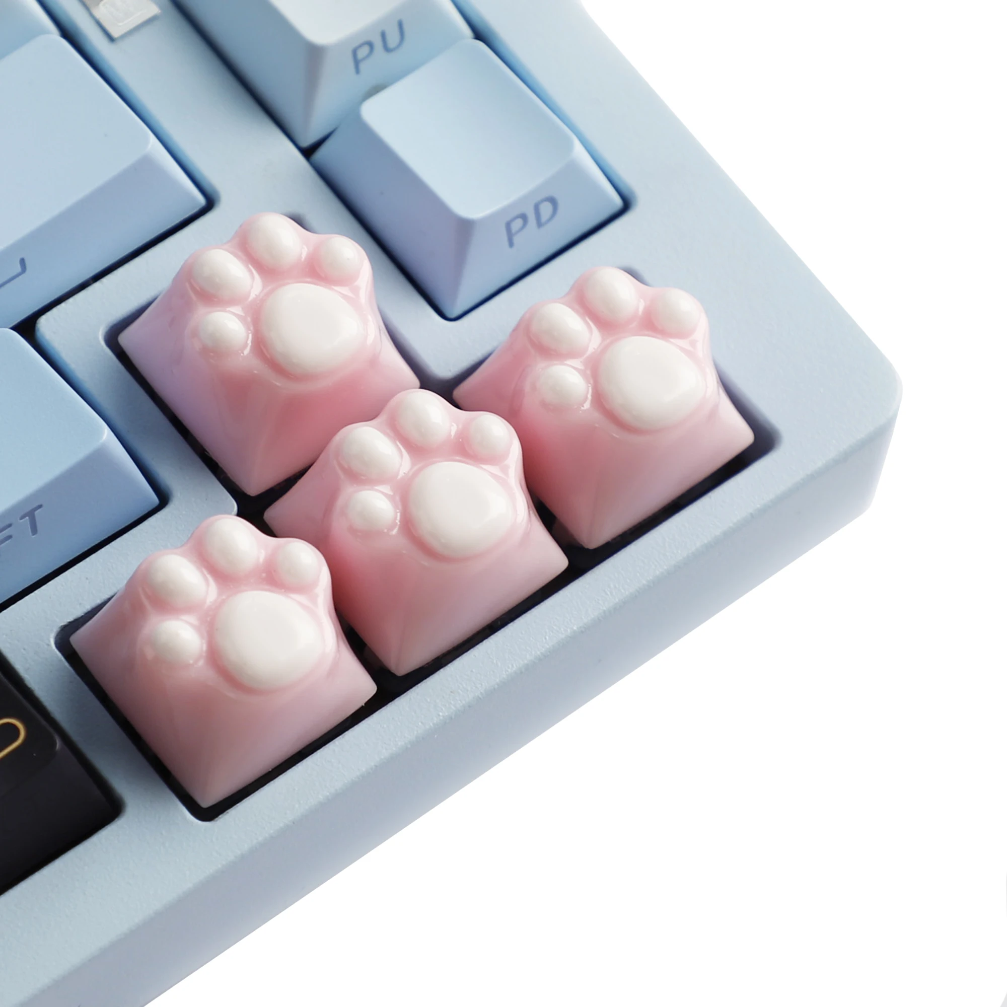 YMDK 1pcs 4pcs Cat Claw Personalized Shine Through Resin ESC Key Arrow Keys Cute Creative Keycaps for MX Mechanical Keyboards