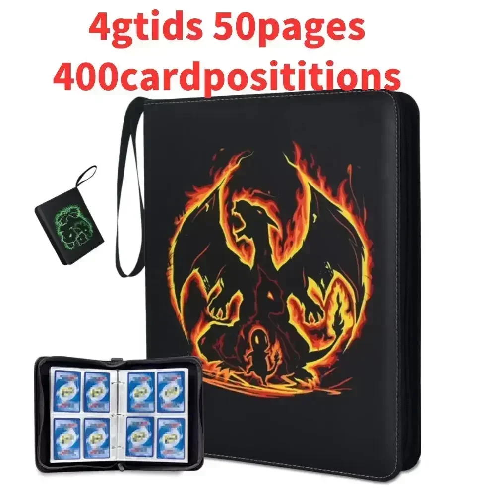 2025 Hot Binder Trading Card per Pokemones Card Binder Collection Porta libri personalizzato con 50 buste 400 tasche