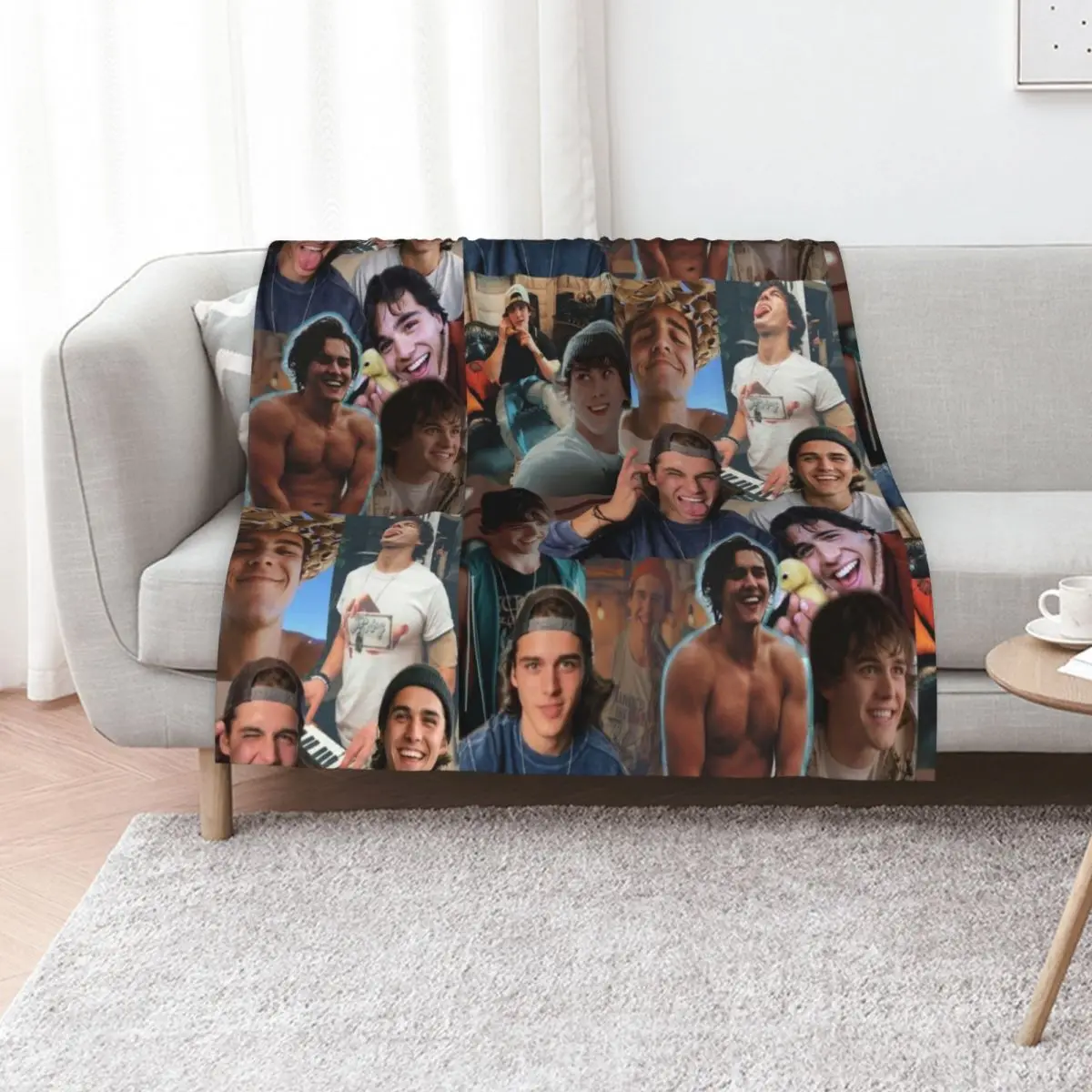 Charlie Gillespie Collage Throw Blanket funny gift Sofa Quilt halloween decorative Luxury Designer Decoratives Blankets