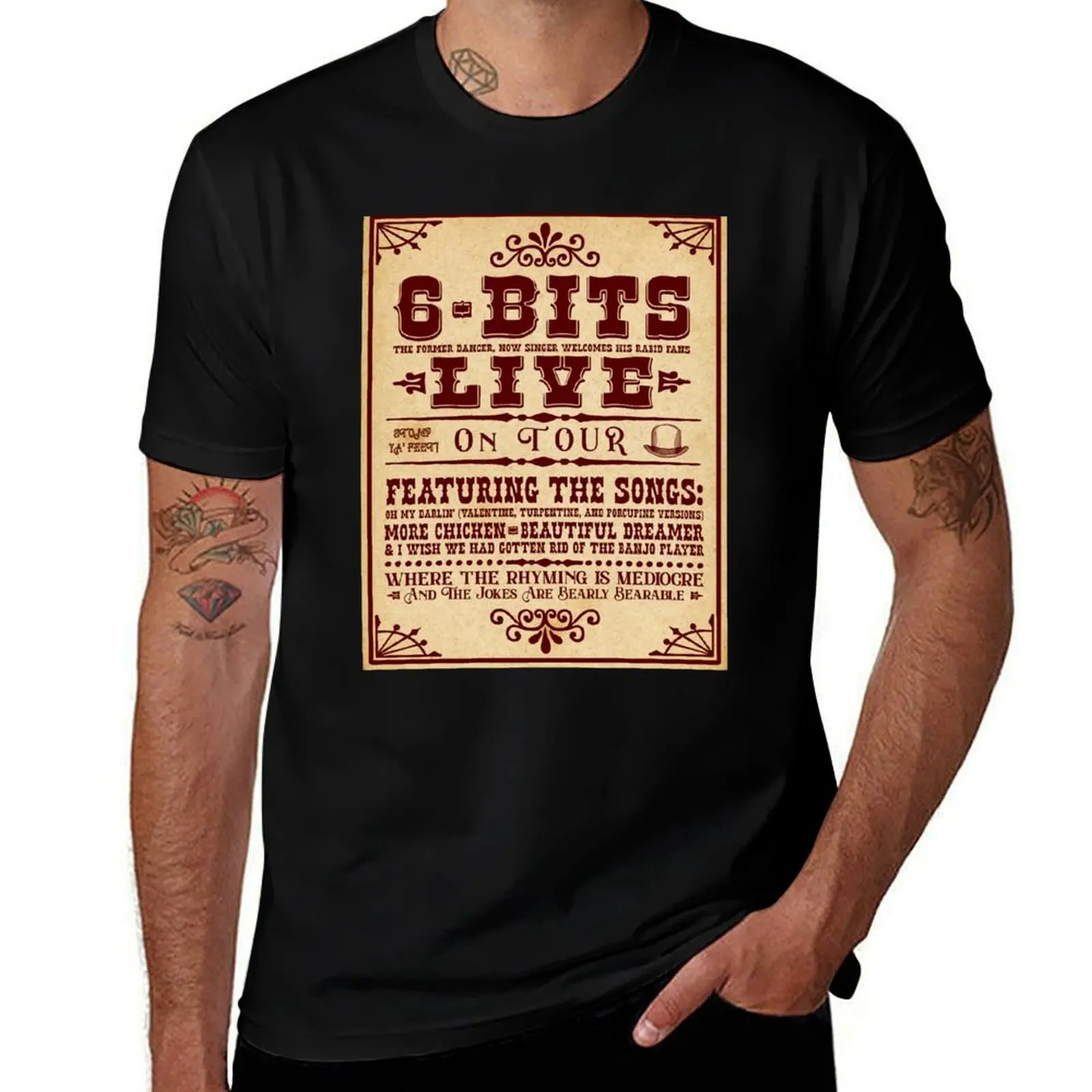 6-Bits Tour Poster Hoop-Dee-Doo Musical Revue T-Shirt Breathable Workout Short Sleeve Top T-Shirt