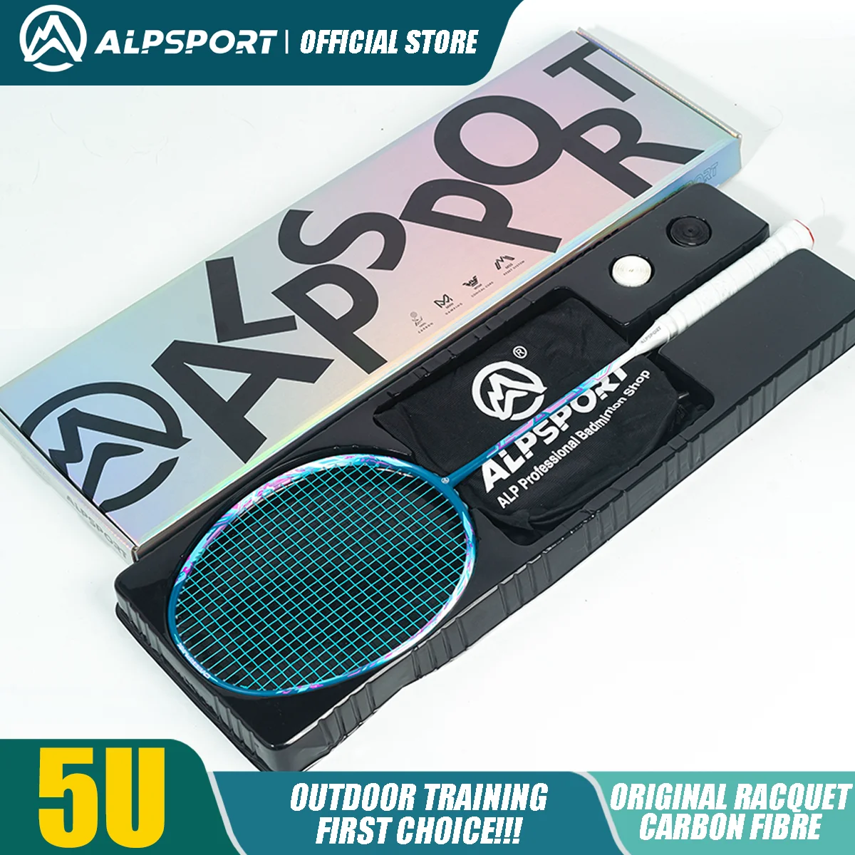 ALP 【Cyberpunk】5UUltralight Speed RacketRaket Bulu Tangkis Kecepatan Serat Karbon Penuh Maks 28lBS Original ALPSPORT