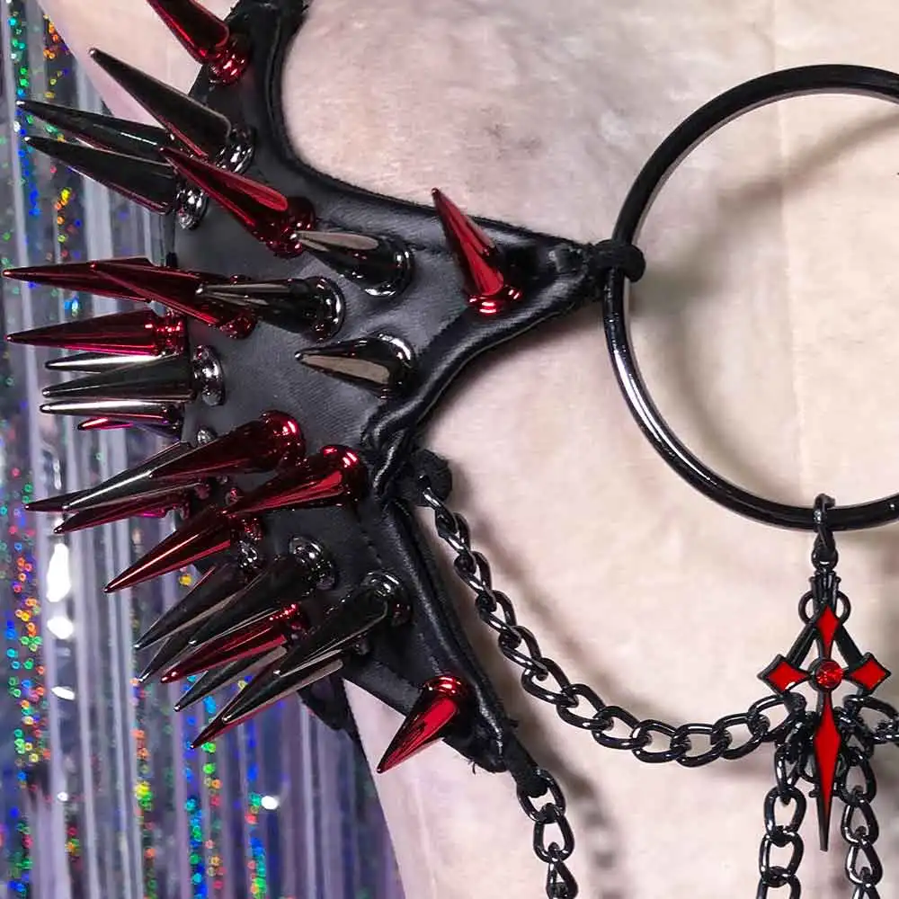 Y2K Neckholder Camisole TOPS E-Girls Emo Teen Hand Made Skull Harajuku Hip Hop Goth DIY 90er Jahre Kawaii Grunge Gothic Eco Punk Rock