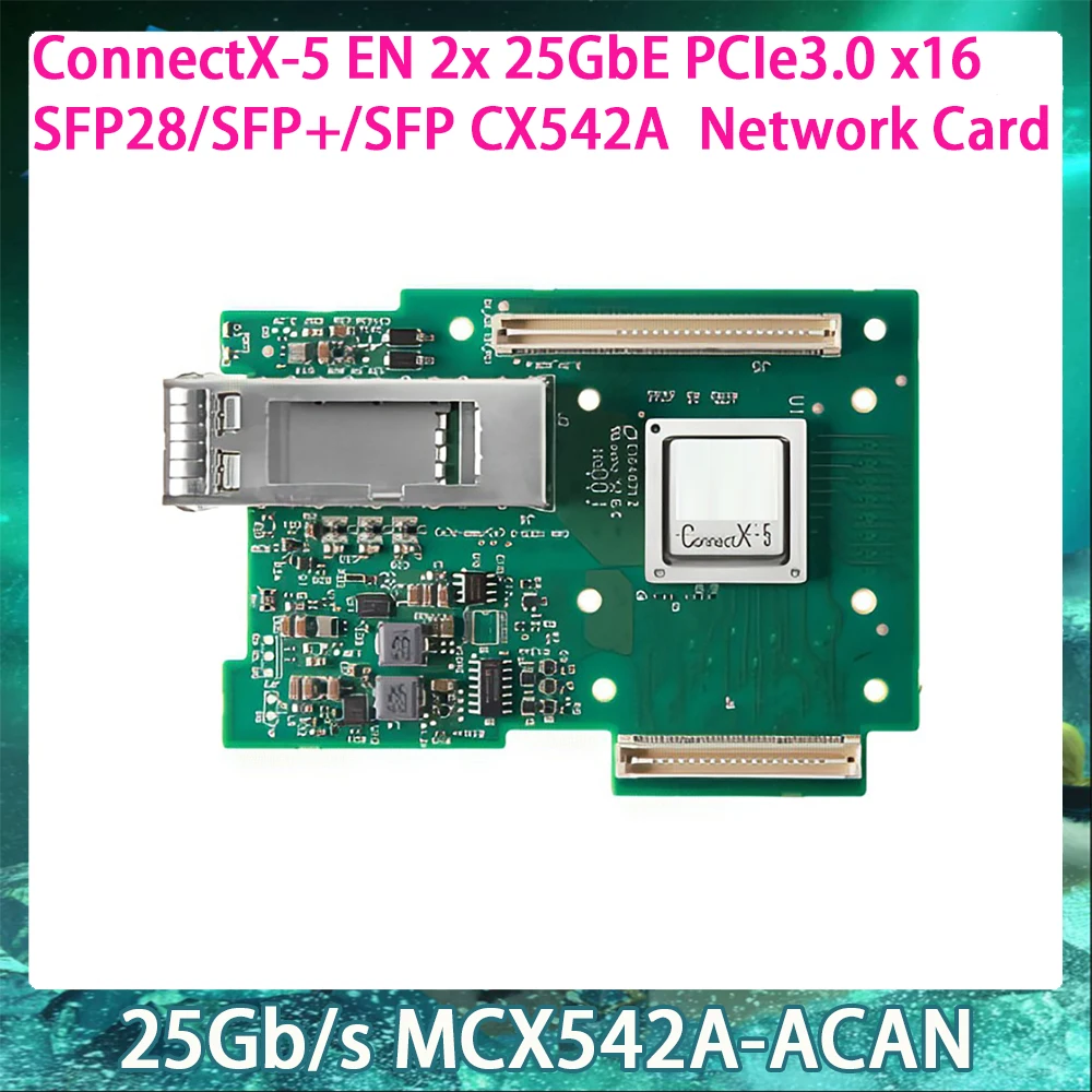 

25Gb/s MCX542A-ACAN For Mellanox ConnectX-5 EN 2x 25GbE PCIe3.0 x16 SFP28/SFP+/SFP CX542A PC Network Card InfiniBand NIC